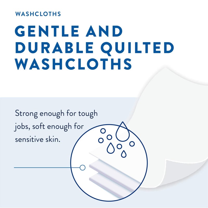 Prevail Soft Pack Adult Washcloths, Unisex Adult Incontinence Disposable Wipes for Men & Women, WW-715, 12"x 8", 48 Count - Image 2